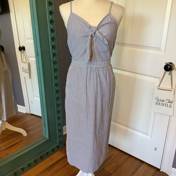 Love Notes Oxford Stripe Sun Dress 💜🎡😎 - Picture 1 of 6